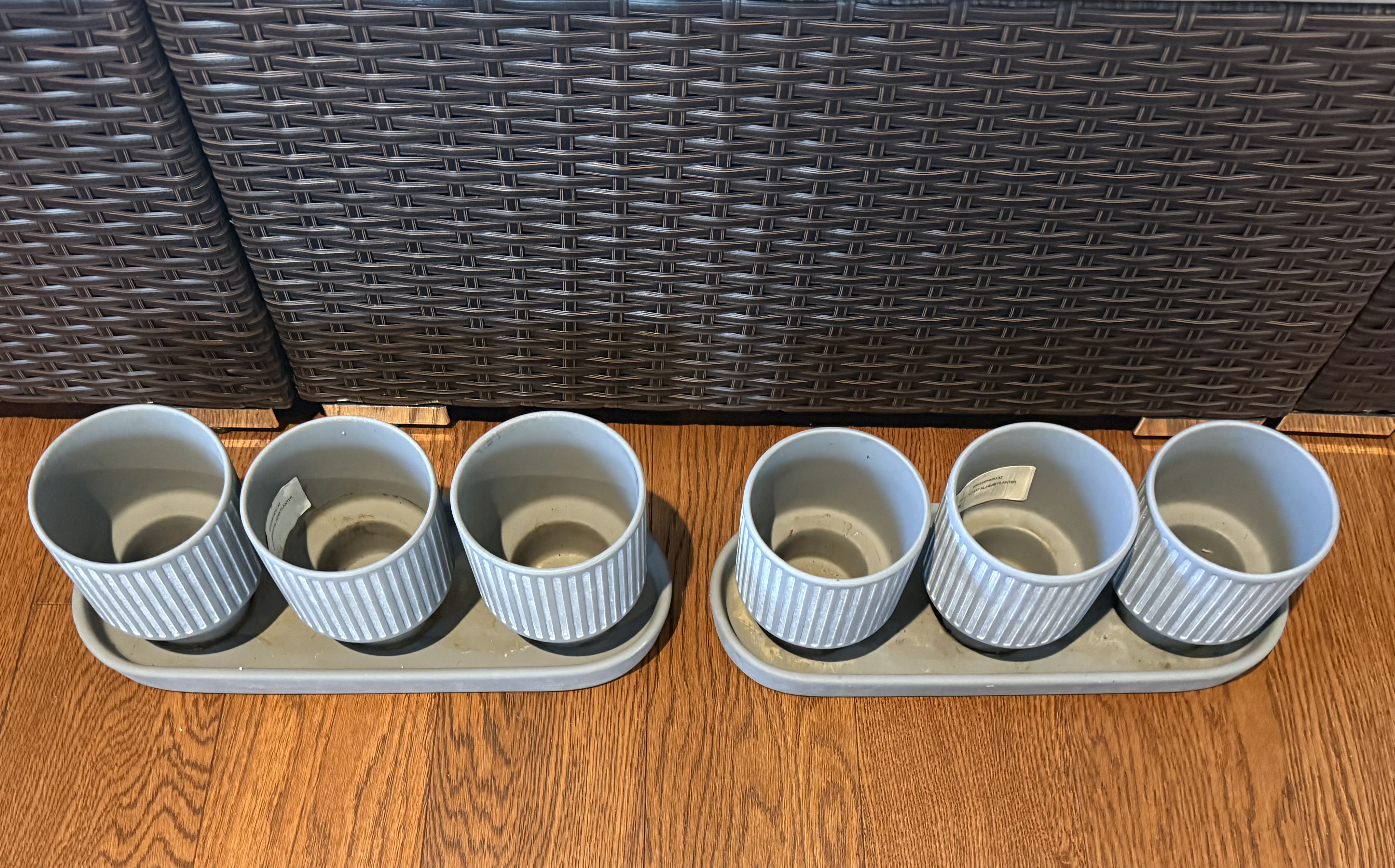 Better Homes and Gardens 4-Piece Ceramic Herb Planter, Gray